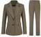 YUNCLOS Damen 2-teiliges Büro-Arbeitsanzug-Set, Ein-Knopf-Blazer und Hose, Braun, Mittel