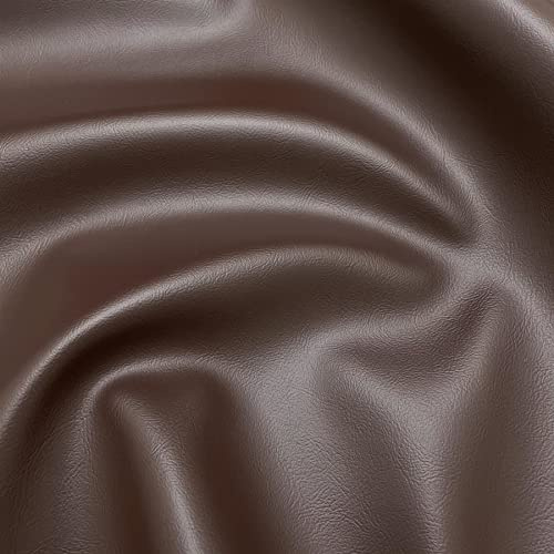 Fire Retardant Faux Leather Thick Leatherette Vehicle Restoration Sofa Upholstery Fabric - Suitable for Domestic and Commercial use - Brown - 2 Metres