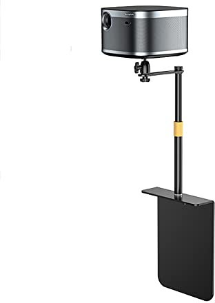 HVAYING Projector Stand, Bedside Sofa Stand, Wall Stand, Desktop Stand, Two Installation Methods, 360 Degree Rotation, Metal Structure, Plug-in Stable Base, Organize Wires