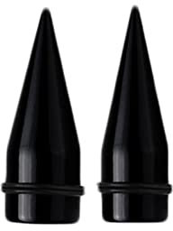 Hoisy 2Pcs Flesh Tunnel Creolen, Ohr Plugs Acryl Kegelform Schwarz 15/16 inch (24mm) Flesh Ohr Tunnel Piercing Set