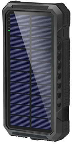 Solar Power Bank Wireless 80000mAh Fast Charging External Battery High Capacity Portable External Charger LED For iPhone Xiaomi black