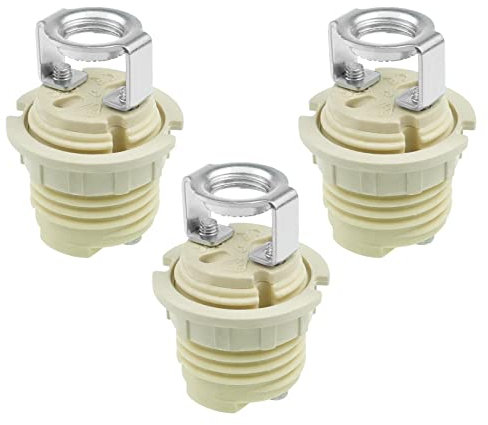 EMSea Lot de 3pcs Supports de Lampe G9 avec Support G9 Fileté en Céramique Halogène avec Anneau G9 Douille de Base d'ampoule Halogène pour Lampes Halogènes LED CFL
