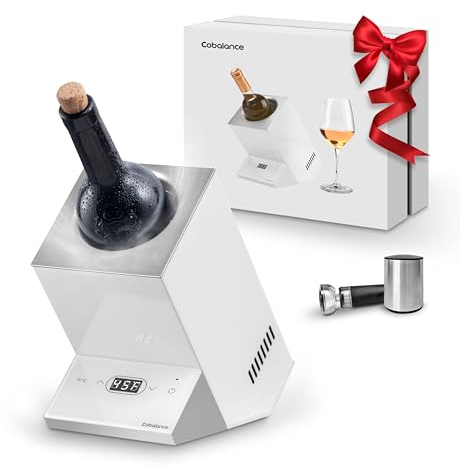 Wine Chiller Electric,Cobalance Wine Chillers Bucket for 750ml Red & White Wine or Some Champagne,Single Bottle Wine Cooler on Patio,Portable Iceless Chiller for Poolside Party,Gift Set for Wine Lover