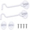 Eco-Fused Chiusura con Gancio e Occhiello Resistente da 4 Pollici - 2x Serratura per Porte a Battente (Bianco), 8x Viti di Montaggio