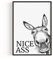 Badezimmer Deko Bilder – Kunstdruck 'Nice Ass Esel' A3 (29,7 x 42 cm) – Made in Germany – Mit Rahmen – Schafft eine stilvolle Atmosphäre im Bad, sofort aufhängbar – Perfekt für Dein Badezimmer