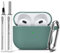Apple AirPods 3rd Gen Case Cover with Cleaner Kit, Soft Silicone Protective Case with Keychain, Shockproof - Pine Green