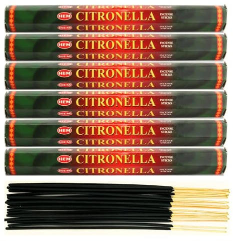 6X Räucherstäbchen Hem Verschiedene Düfte | Insgesamt 120 Sticks (Citronella)