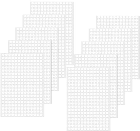 YIKIADA 2600 Stück Weiß Klebepunkte Etiketten 13 mm Vinyl Selbstklebende Beschriften Kreis Aufkleber Wasserdicht Klebeetiketten für Markierung