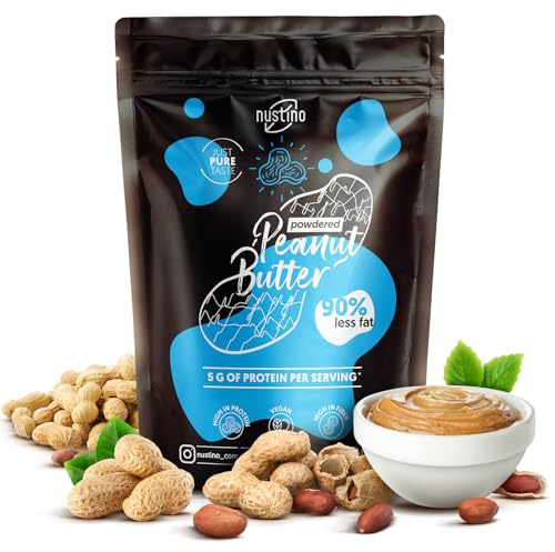Nustino Peanut Butter Powder No Sugar Pure 400g - High Protein (50%), 90% Less Fat, Vegan & Gluten Free