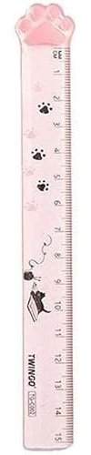PULABO Righello di misurazione Novità Gatti Kawaii Righello con artigli Cancelleria Studenti Pittura 15 cm Forniture scolastiche per ufficio Righello in scala (rosa) durevole