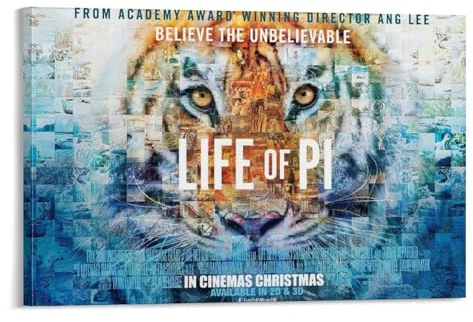 Filmposter, Raumdekor-Poster, Abenteuer-Dramen, Life of Pi (26), Gemälde auf Leinwand, Wandkunst, Poster, Rollbild, Wanddekoration, Heimposter, 20 x 30 cm