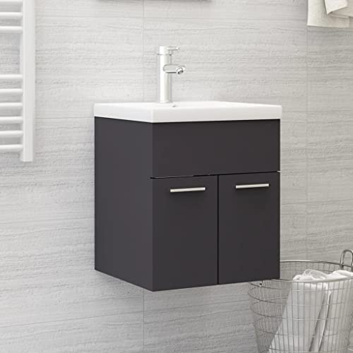 vicco irma,waschtisch mit unterschrank,waschbecken gäste wc,Waschbeckenunterschrank Grau 41x38,5x46 cm HolzwerkstoffIdeal für Bäder, wo sie gebraucht Wird