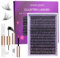 Ensemble D'Extensions De Cils 300 PièCes Cils En Grappe 10-20mm Ensemble D'Extensions De Cils 50D Cils Individuels Avec Colle à Cils Et Pince à éPiler Pour DéButants Extension De Cils à La Maison-50D