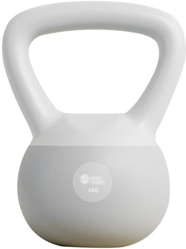 Kettlebell Weights Beginner Fitness Training Soft Kettle Bells, Women's Body Shaping Dumbbell, Frosted Handle, Gym Equipment(White-grey-4kg)