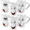 Kaffeetassen Gesicht 12er Set - maximal 350ml Volumen - Kaffeebecher Cappuccinotassen Espressotassen Teetassen Keramik Mug Tassen Becher