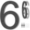 House Numbers Large Door Number 10 inch/25 cm - Modern House Numbers Black Plastic Exterior Front Door Numbers 6