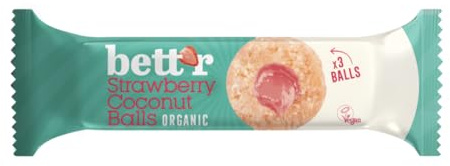 Fruchtbällchen mit Kokos- und Erdbeerfüllung, Bio, 3×15 g, Bett'r