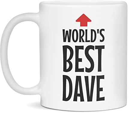 DPgUfPV World's Best Dave Mug, Best Dave Ever, 11-Ounce White