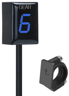 Motorcycle Gear Indicator Compatible with Honda with Holder Bracket,Waterproof LED Digital Display Speedometer Shift Lever Sensors Plug & Play (Blue)