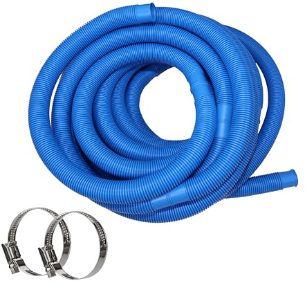 HAF® Hochwertiger Pool Schwimmbadschlauch 38mm Blau 2 Meter für Garten & Schwimmbad | Solarschlauch inkl. 2X Edelstahl Schlauchschellen | Poolschlauch | Pumpenschlauch - Qualität: Made in Germany