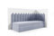 LIKMA Kinderbett 90x180 cm Silber Bett mit Bettkasten Jugendbett Polsterbett Kopfteil Velvet Stoff