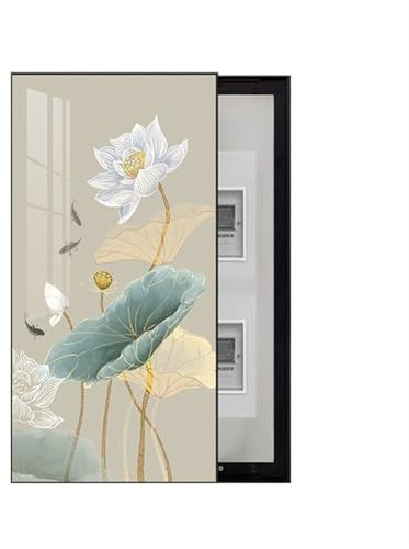 HAGJII Cache Compteur Electrique Mural Pas De Coup De Poing Verticale Couvercle De Panneau électrique, Cache Tableau Electrique Decoratif Cachette des Peintures(60 * 120cm,12)