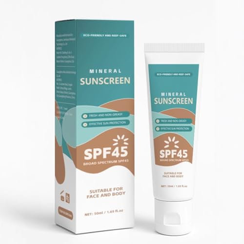 Mineralischer Sonnenschutz für Gesicht SPF45+ Körper Natürlicher Sonnenschutz Unbedenklicher Sonnenschutz Reisegröße