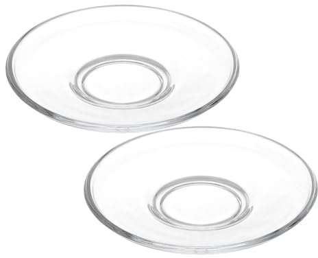 VALICLUD 2 Piezas Plato De Postre De Vidrio Transparente Para Servir Entrantes Vajilla Transparente Pulido Plato Redondo Portátil Pequeños Platos De Vidrio