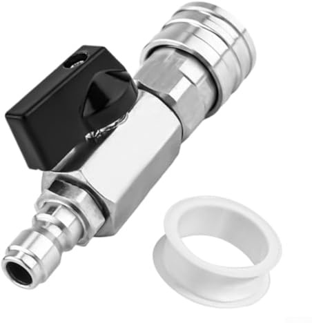 Jotekonoby Quick Connect Edelstahl-Kugelhahn, 4000 PSI Hochdruckventil-Set für Hochdruckreiniger mit wasserdichtem Klebeband, 1/4 Zoll Aluminiumlegierung