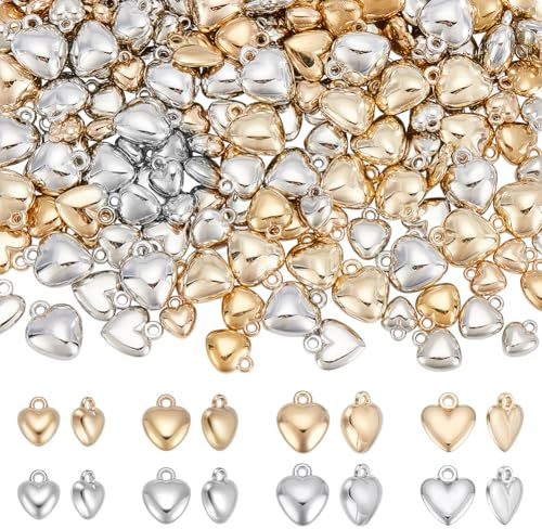 UNICRAFTALE Geschwollener Herzanhänger Kleiner Liebesanhänger Kleines Pfirsichherzanhänger Anhänger Für Die Herstellung von DIY Halsketten Armbändern Ohrringen Und Schmuck