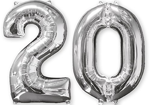 Amscan 3581501 - Folienballon 20 Jahre, Geburtstag, Party, Heliumballon, Dekoration