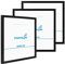 PHOTOLINI Bilderrahmen 30x30 Schwarz MDF-Holz, 3er Set Poster-Bilderrahmen quadratisch 30x30, bruchsicheres Acrylglas, zum Aufhängen, extra Zubehör - für Fotos & Poster