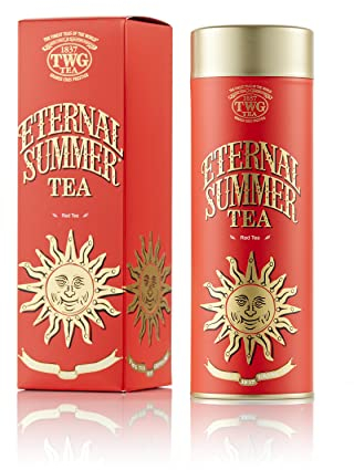 TWG Tea | Eternal Summer Tea | Rooibos | Hibiskus, Rote Johannisbeere und Rose | Haute Couture Dose, 100G | Geschenkset