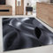 Carpettex Teppich Wohnzimmer Kurzflor 200 x 290 cm Schwarz Modern Abstrakt Wellen Design -Teppich Schlafzimmer Flauschig Weich Waschbar Küchenteppich Teppich Esszimmer Kinderzimmer Wohnzimmerteppich