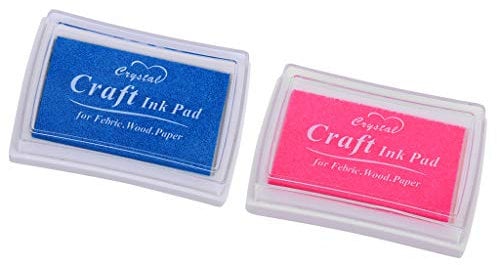 P Prettyia Stamp DIY Craft Ink Pad Oil Finger Print Paper Fabric Scrapbooking 2 Colors (Sky Blue and Pink)