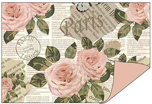 Ideen mit Herz Dekorpapiere im Duo-Design | 1 Seite mit Dekor - 1 Seite unifarben | 10 x 15 cm | Faltpapier, Bastelpapier, Dekopapier | 110 g/qm | 50 Stück (Rosen/rosenholz)