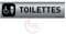 AUA SIGNALETIQUE - Plaque Aluminium brossé imprimé AluSign DARK - 200x50 mm - Double Face adhésif au dos (Toilettes handicapé 2)
