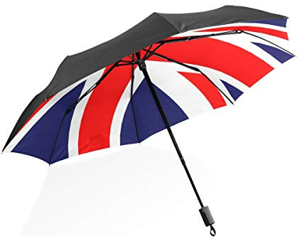 FANTAZIO Travel Umbrella Union Jack Flag Sun/Rain umbrella