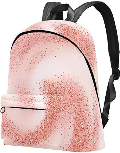 Zaino da viaggio con brillantini color oro rosa con motivo a spirale