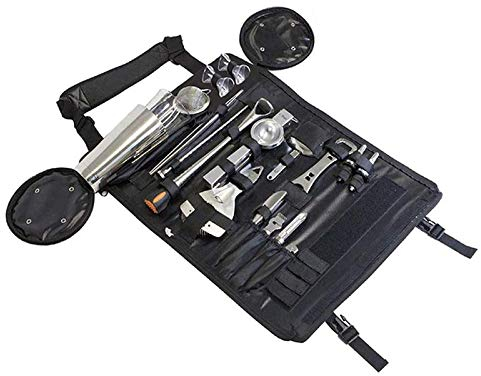 LTLWSH Kit Barman 16 Pezzi in Acciaio Inossidabile Completo Boston Shaker Kit Cocktail Professionale con Borsa da Barman Portatile Shaker Jigger Bar Spoon ect per Drink Margarita Manhattan