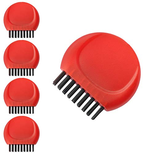 WHYHKJ 5 cepillos de mini palos de golf con bolsillo para palos de golf, cepillo para limpieza de cabezas de golf, pelota de golf y zapatos, color rojo
