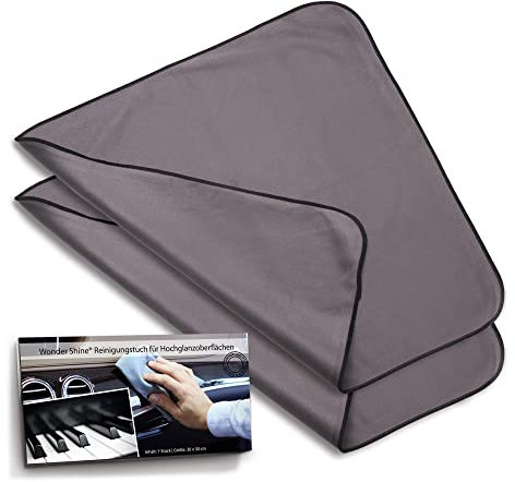 Chiffon pour meubles laqués / chiffon brillant • Ultra fin • Pour surfaces brillantes dans la cuisine / l'appartement • Pour meubles sensibles brillants et vernis • Allemagne • 2 pièces, 30 x 30 cm