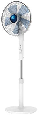 Rowenta 16 Inch Oscillating Stand Fan with Tiltable Head, Powerful Airflow, Adjustable Height, Home and Office, Silent Setting, 4 Speed Settings, 38dBA, White, VU5840
