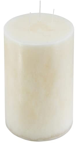 Hochwertige Mehrdochtkerze/Dreidochtkerze – Gefahrloses & Gleichmäßiges Abbrennen - Stumpenkerze (Wollweiß, Ø 15 cm/Höhe 25 cm)
