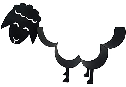 Fenteer Porte Papier Toilette Porte-Rouleau Forme Animale Rouleau Porte-Papier Salle de Bains de Fer de Stockage de Livraison-Debout Artisanat (Moutons)