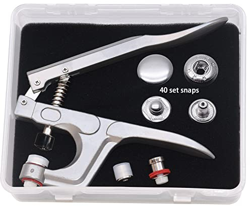 RERI Druckknöpfe mit Zange, Anorak Kupfer Φ12,5mm Druckknopf Werkzeug, Druckknöpfe Geschlossen, 40Stück Metall Druckknopf Bronze Kleidung Snaps Taste für Leder Handwerk Jacke Brieftasche Handtasche