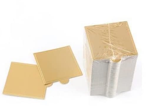 Corkwaw 200Pcs Mini Cake Boards,Square Cake Bases,Dessert Displays Tray for Cupcakes, a Centerpiece on a Dessert Table, Cake Slices, Cupcakes, Treats, Cheesecake