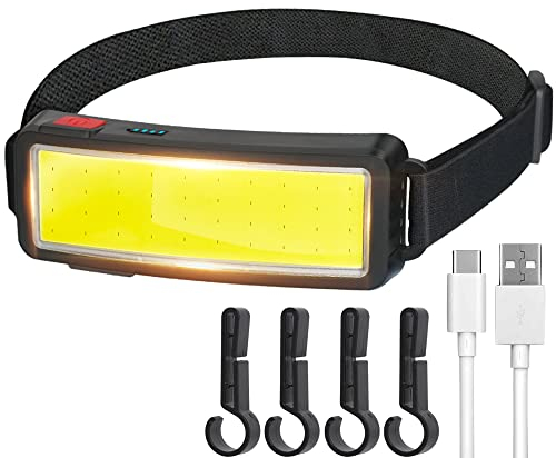 DARKBEAM LED Headlamp Flashlight 1200 Lumen USB Rechargeable COB Floodlight Lightweight, Waterproof Headlight - Work Light for Hard Hat - Car Maintenance and Construction - Cycling Fishing Outdoor