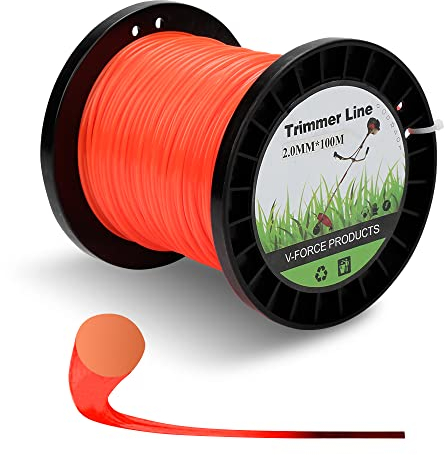Joparri Trimmerfaden Freischneider Faden, Mähfaden Rund, 2,0 mm x 100m Ersatzfaden Motorsense Nylonfaden, Rasen Trimmer Schnur, für viele Rasentrimmer-Modelle, Drei Längen und Durchmesser zur Wahl