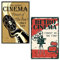 CREATCABIN 2 pcs Rétro Montrant Cinéma Signe Drôle Étain Signes Vintage Mur Art Décor Affiche Rustique pour la Maison Film Nuit Fête Théâtre Café Décoration Murale 20x30 cm
